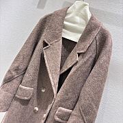  New style lapel wool light brown coat - 5