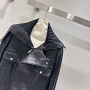 Autumn and winter leather black jacket top-grade lambskin - 2