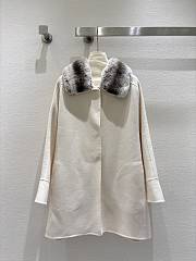 Latest cashmere cream white coat - 1