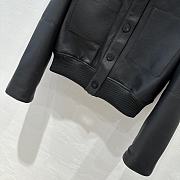 Hermes Top-grade Lychee-grained Lambskin Black Jacket  - 4