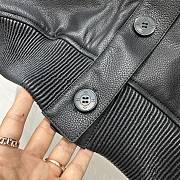 Hermes Top-grade Lychee-grained Lambskin Black Jacket  - 5