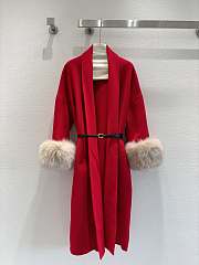 Australian wool double-faced cashmere red coat - 1