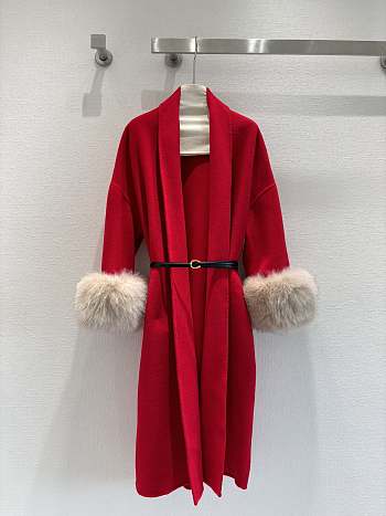 Australian wool double-faced cashmere red coat