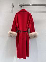 Australian wool double-faced cashmere red coat - 3