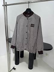 Miu Miu Set Prince of Wales Check Short Jacket Mini Skirt Dark Brown - 5