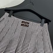 Miu Miu Set Prince of Wales Check Short Jacket Mini Skirt Dark Brown - 4