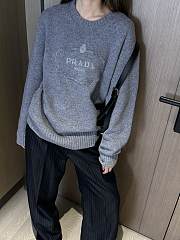 Prada New Round Neck Wool Sweater Grey - 1