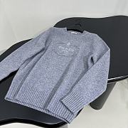 Prada New Round Neck Wool Sweater Grey - 4