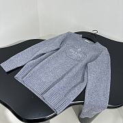 Prada New Round Neck Wool Sweater Grey - 3