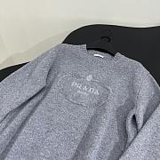 Prada New Round Neck Wool Sweater Grey - 2