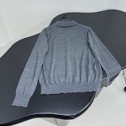 Prada Long Sleeve Silk Polo Grey Shirt  - 5