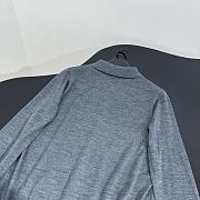 Prada Long Sleeve Silk Polo Grey Shirt  - 3