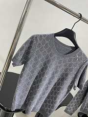 Gucci new product hot diamond wool round neck grey sweater - 5