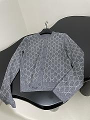 Gucci crystal-decorated wool grey cardigan - 4