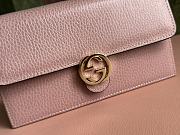 Gucci Nude Pink Leather Interlocking G Wallet On Chain 20x13x6cm - 3