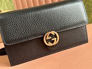 Gucci Black Leather Interlocking G Wallet On Chain 20x13x6cm - 4