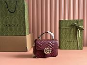 GG Marmont Mini Wine Red Handbag 21x15.5x8cm - 1