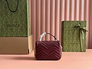 GG Marmont Mini Wine Red Handbag 21x15.5x8cm - 4