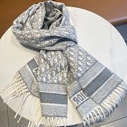 Dior elegant long gray white scarf 200*45 - 1