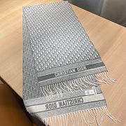 Dior elegant long gray white scarf 200*45 - 5