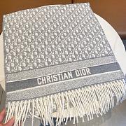 Dior elegant long gray white scarf 200*45 - 4