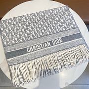 Dior elegant long gray white scarf 200*45 - 2