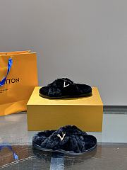  LV Lvjia women's wool black slippers - 5