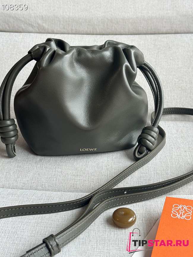 Loewe Dark Green Mini Flamenco Purse Clutch in Nappa Leather 23x17x5.5cm - 1