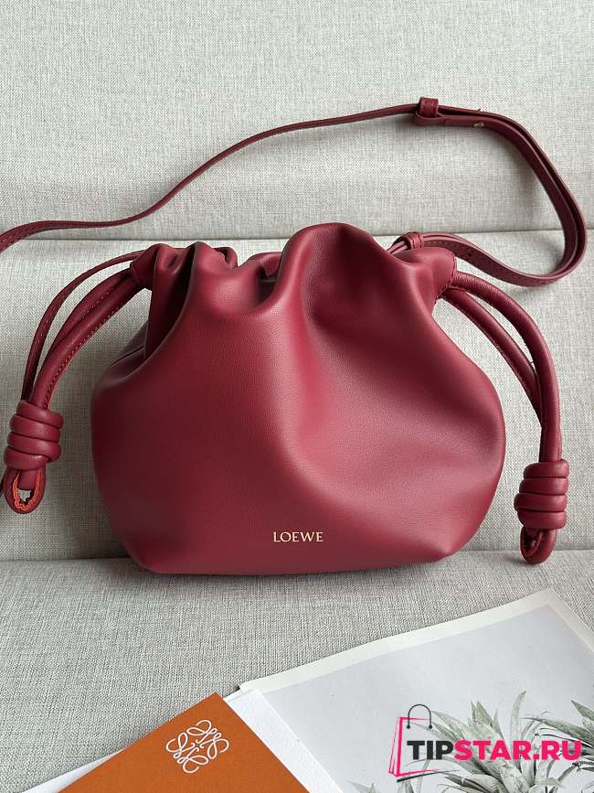 Loewe Red Mini Flamenco Purse Clutch in Nappa Leather 23x17x5.5cm - 1