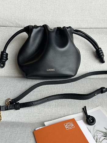 Loewe Black Mini Flamenco Purse Clutch in Nappa Leather 23x17x5.5cm