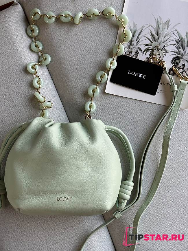 Loewe Light Green Mini Flamenco Purse Clutch in Nappa Leather 23x17x5.5cm - 1