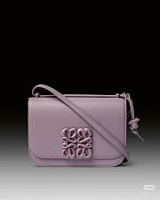 LOEWE Goya Small Purpul Leather Shoulder Bag 19*13*6CM - 1