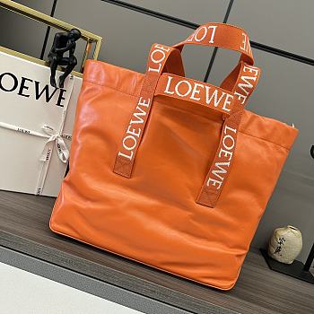 LOEWE Paper Calf Leather Fold Orange Shopper 50*20*31cm