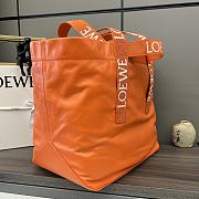 LOEWE Paper Calf Leather Fold Orange Shopper 50*20*31cm - 6