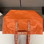 LOEWE Paper Calf Leather Fold Orange Shopper 50*20*31cm - 5