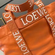 LOEWE Paper Calf Leather Fold Orange Shopper 50*20*31cm - 4