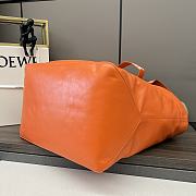 LOEWE Paper Calf Leather Fold Orange Shopper 50*20*31cm - 2