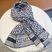 DIOR black grey elegant long scarf - 5