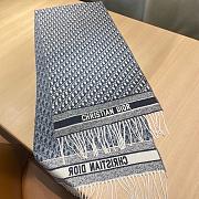 DIOR black grey elegant long scarf - 4