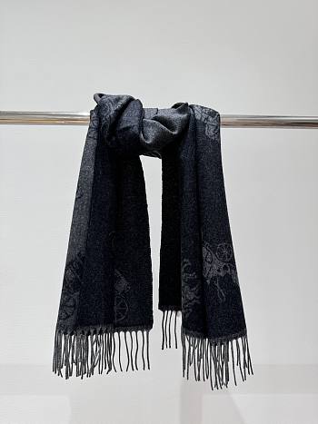 Coach Grey Black Scarf 195×53cm