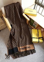 Fendi Roman cape two-tone brown black scaft 140*140cm - 2