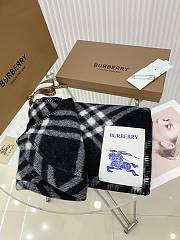 Burberry cashmere wool blended black scarf 30*180cm - 6