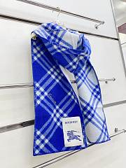 Burberry cashmere wool blended blue scarf 30*180cm - 1