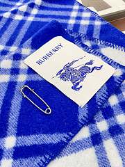 Burberry cashmere wool blended blue scarf 30*180cm - 5