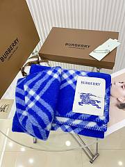 Burberry cashmere wool blended blue scarf 30*180cm - 4