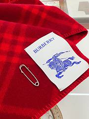 Burberry cashmere wool blended red scarf 30*180cm - 3