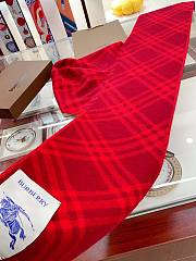 Burberry cashmere wool blended red scarf 30*180cm - 2