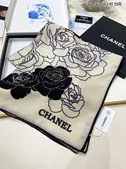 CHANEL Double-sided Cashmere Square Scarf White 140cm - 4