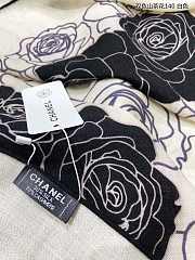 CHANEL Double-sided Cashmere Square Scarf White 140cm - 3