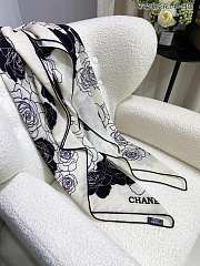 CHANEL Double-sided Cashmere Square Scarf White 140cm - 2